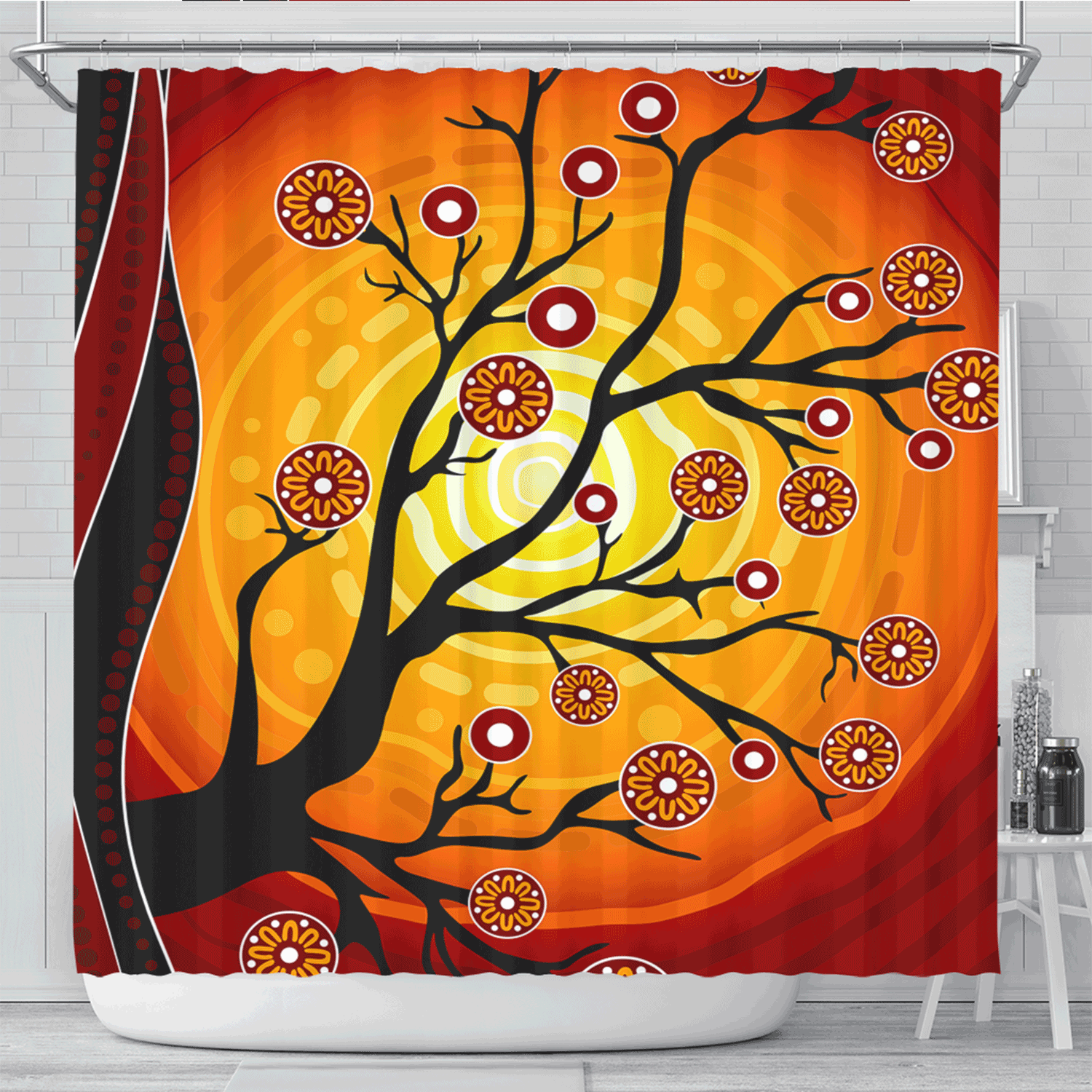 australia-aboriginal-inspired-shower-curtain-tree-on-the-hill