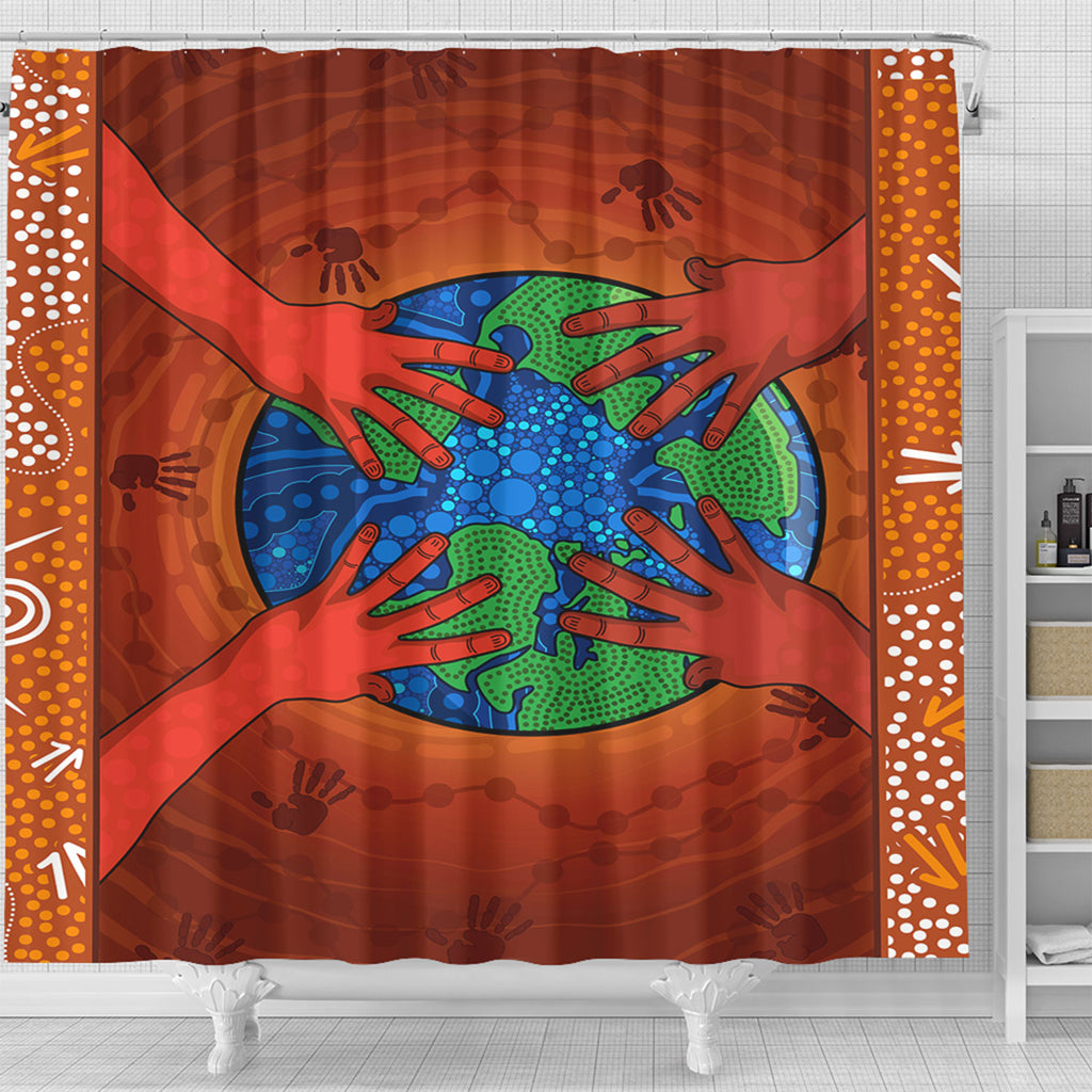australia-aboriginal-inspired-shower-curtain-save-the-planet-together
