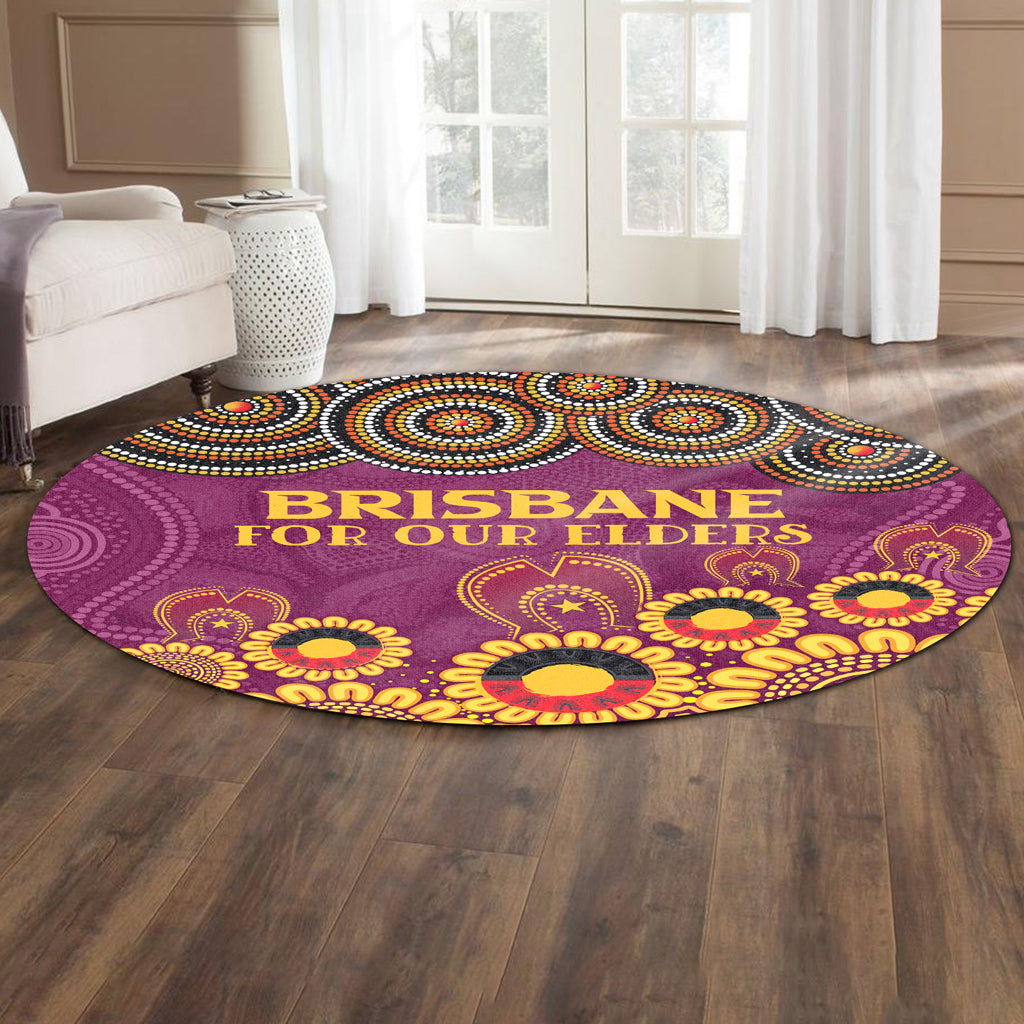 australia-brisbane-city-naidoc-round-rug-custom-brisbane-city-for-our-elders-round-rug