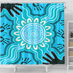 australia-aboriginal-inspired-shower-curtain-hand-print-connection-art