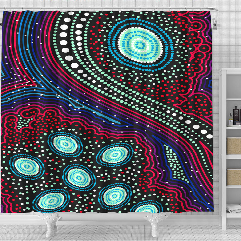 australia-aboriginal-inspired-shower-curtain-dreaming-story-aboriginal-art-background