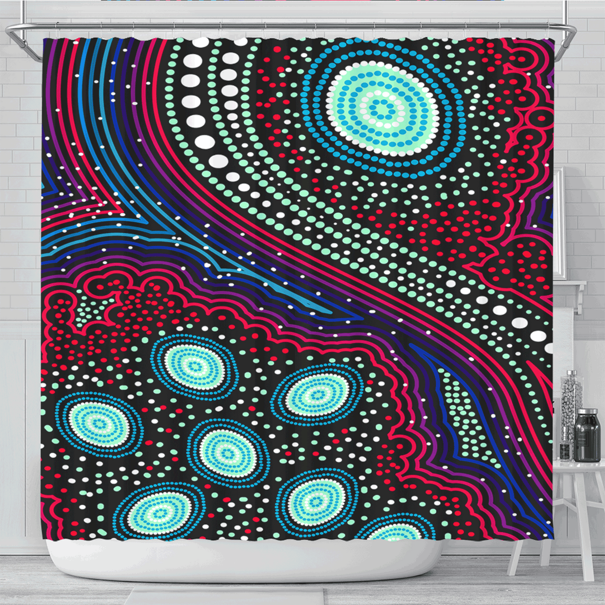 australia-aboriginal-inspired-shower-curtain-dreaming-story-aboriginal-art-background