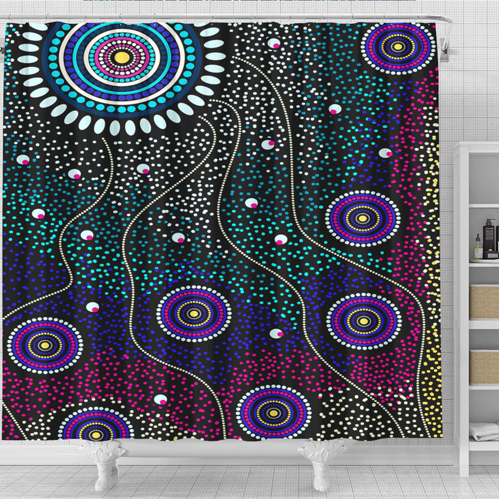 australia-aboriginal-inspired-shower-curtain-dreaming-art-dot-painting-background
