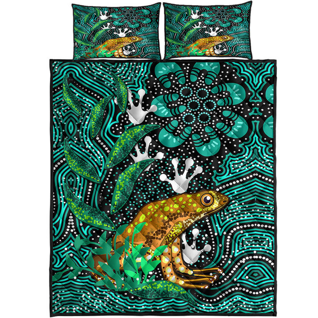 australia-aboriginal-inspired-quilt-bed-set-dreaming-indigenous-frog