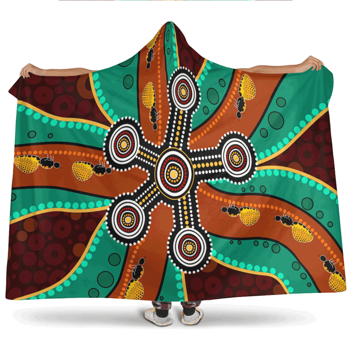 australia-aboriginal-inspired-hooded-blanket-aboriginal-dot-art-depicting-honey-ants