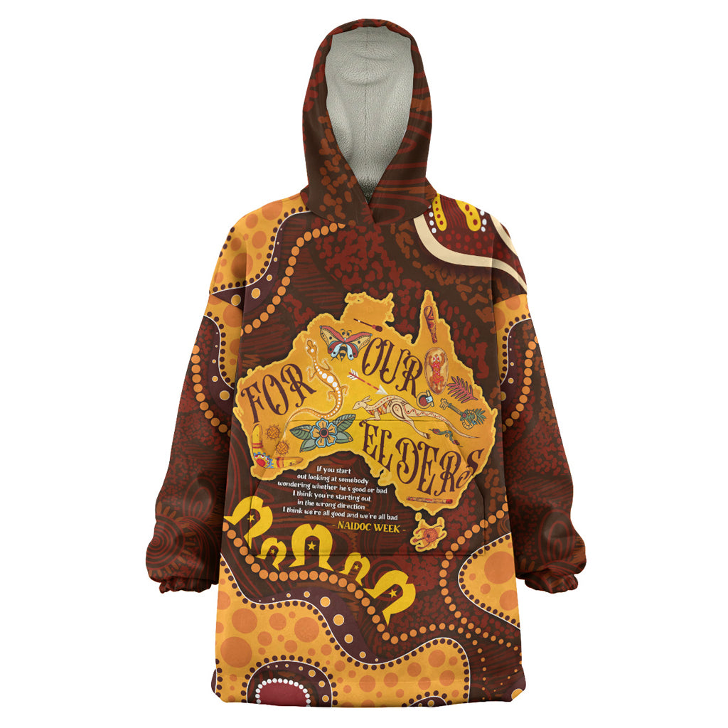 australia-naidoc-week-wearable-blanket-hoodie-custom-for-our-elders-naidoc-quotes-aboriginal-inspired-land-wearable-blanket-hoodie