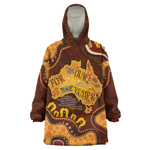 australia-naidoc-week-wearable-blanket-hoodie-custom-for-our-elders-naidoc-quotes-aboriginal-inspired-land-wearable-blanket-hoodie