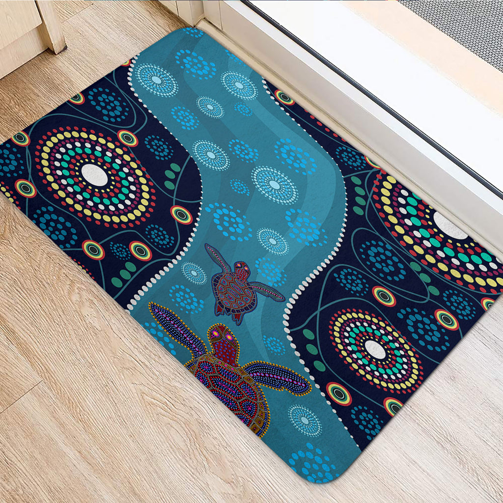 australia-aboriginal-inspired-door-mat-aboriginal-inspired-dreaming-turtles-dot-art