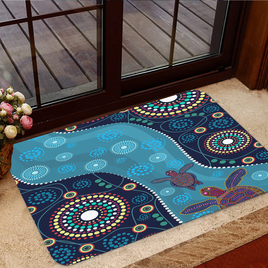 australia-aboriginal-inspired-door-mat-aboriginal-inspired-dreaming-turtles-dot-art