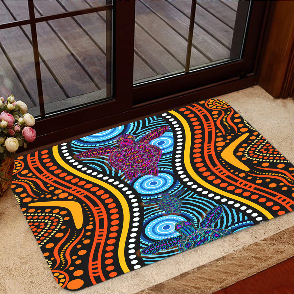 australia-aboriginal-inspired-door-mat-turtles-in-river