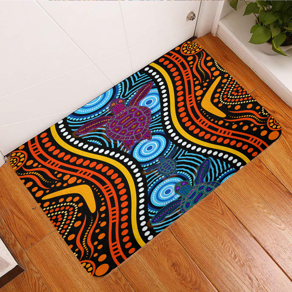 australia-aboriginal-inspired-door-mat-turtles-in-river
