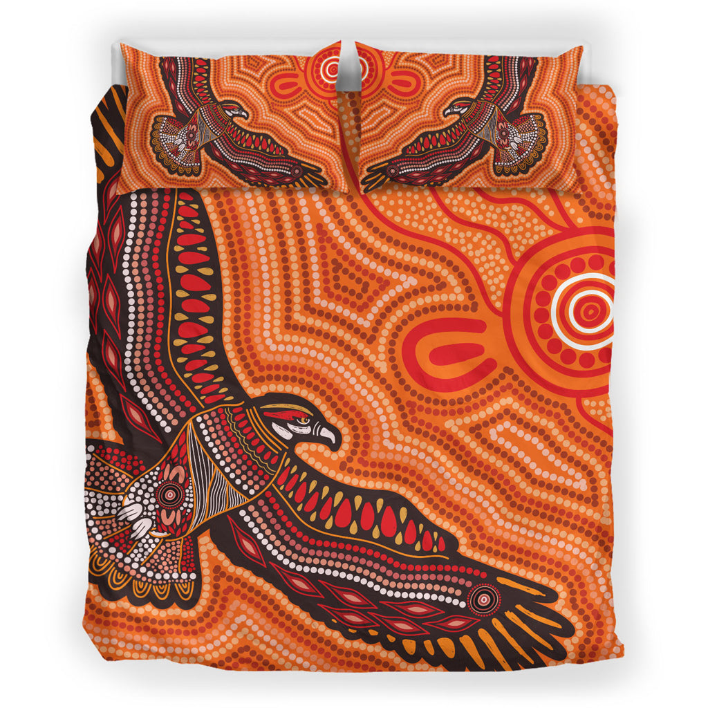 australia-aboriginal-inspired-bedding-set-bird-aboriginal-styled-dot-painting-artwork-bedding-set