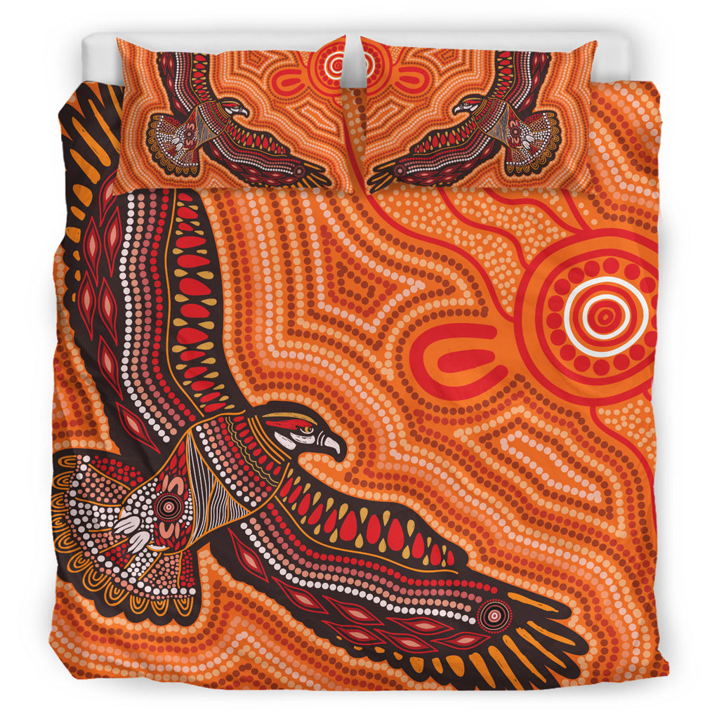 australia-aboriginal-inspired-bedding-set-bird-aboriginal-styled-dot-painting-artwork-bedding-set
