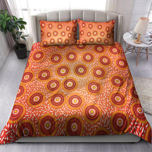 australia-aboriginal-inspired-bedding-set-aboriginal-connection-concept-artwork-orange-color