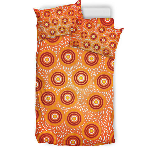 australia-aboriginal-inspired-bedding-set-aboriginal-connection-concept-artwork-orange-color