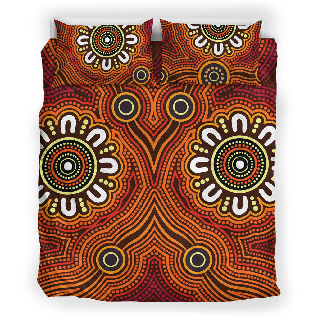 australia-aboriginal-inspired-bedding-set-aboriginal-connection-concept-artwork-brown-color