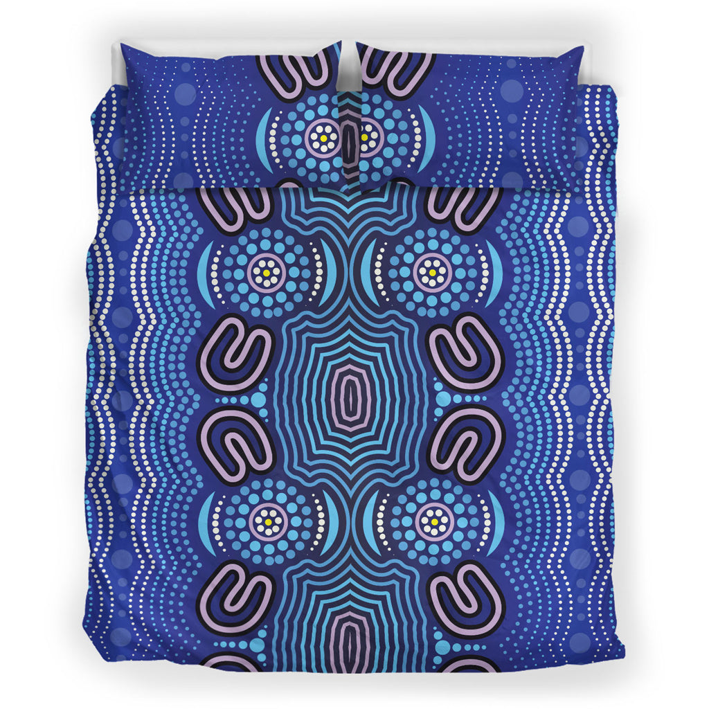 australia-aboriginal-inspired-bedding-set-aboriginal-connection-concept-artwork-purple-color