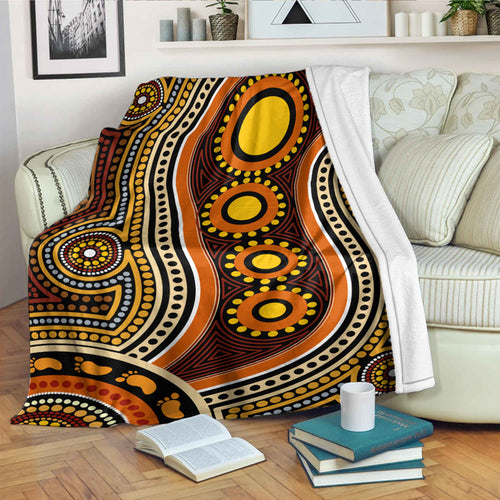 australia-aboriginal-inspired-blanket-aboriginal-dot-art-connection-with-footprints