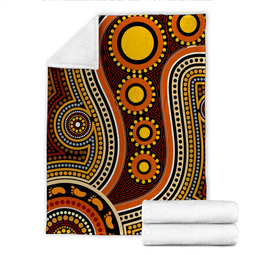 australia-aboriginal-inspired-blanket-aboriginal-dot-art-connection-with-footprints