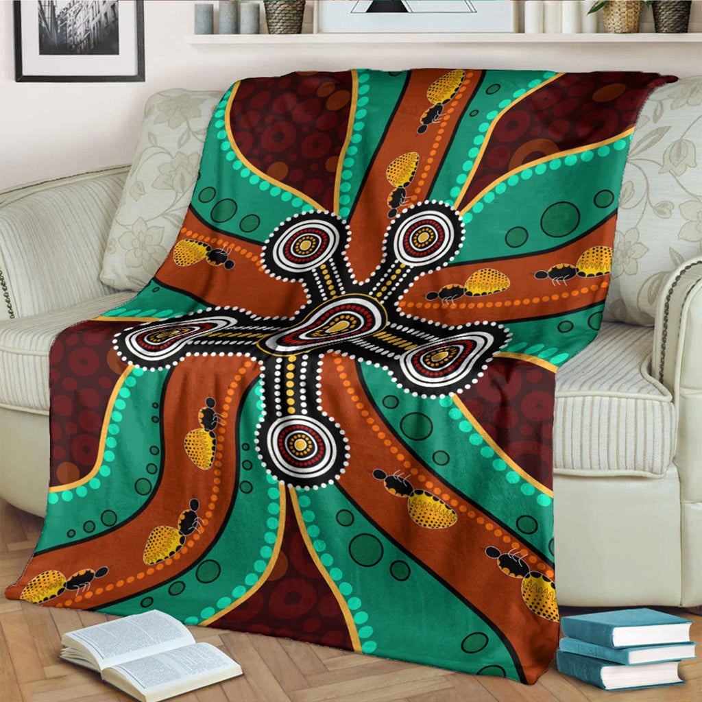 australia-aboriginal-inspired-blanket-aboriginal-dot-art-depicting-honey-ants