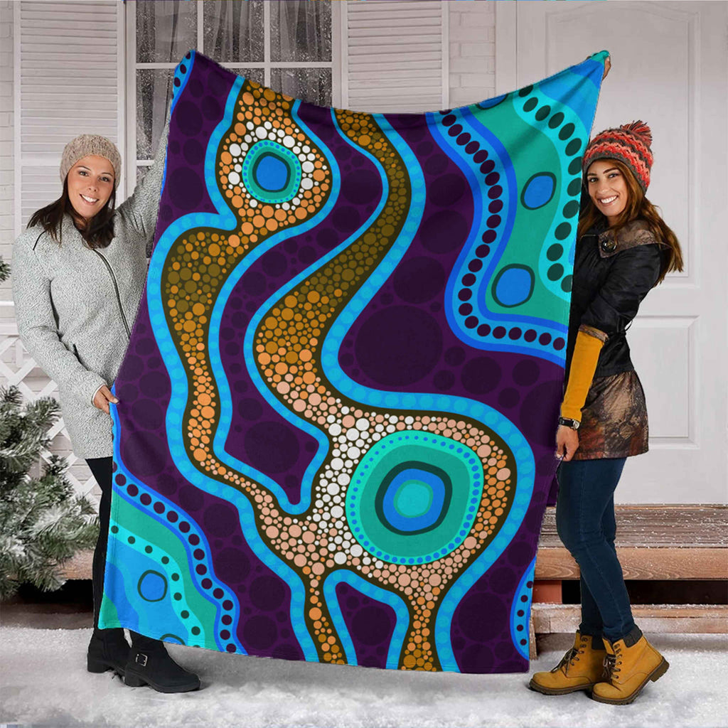 australia-aboriginal-inspired-blanket-aboriginal-dot-art-vector-background-with-river
