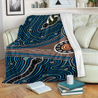 australia-aboriginal-inspired-blanket-aboriginal-dot-painting-depicting-fierce-snake-and-magpies