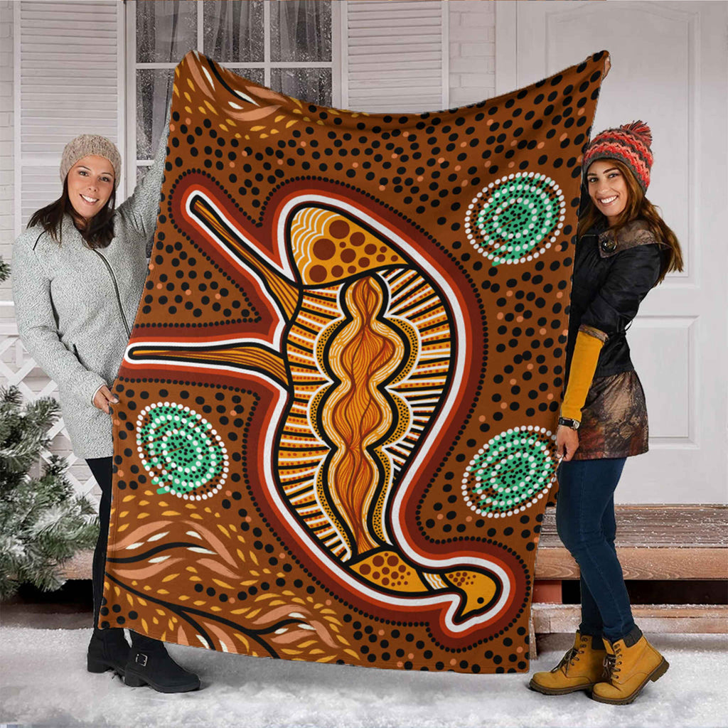 australia-aboriginal-inspired-blanket-aboriginal-emu-art-illustration