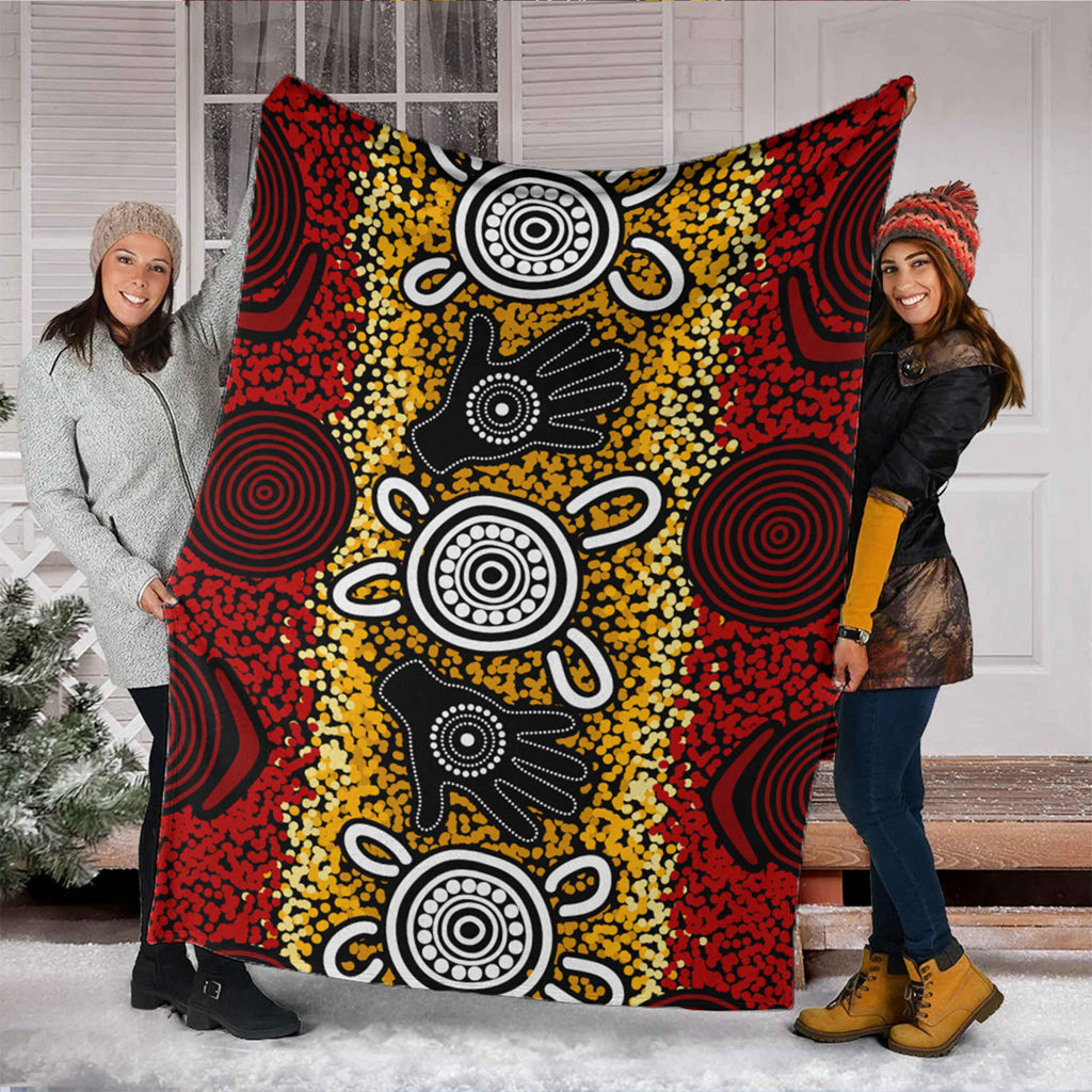 australia-aboriginal-inspired-blanket-aboriginal-hand-print-artwork