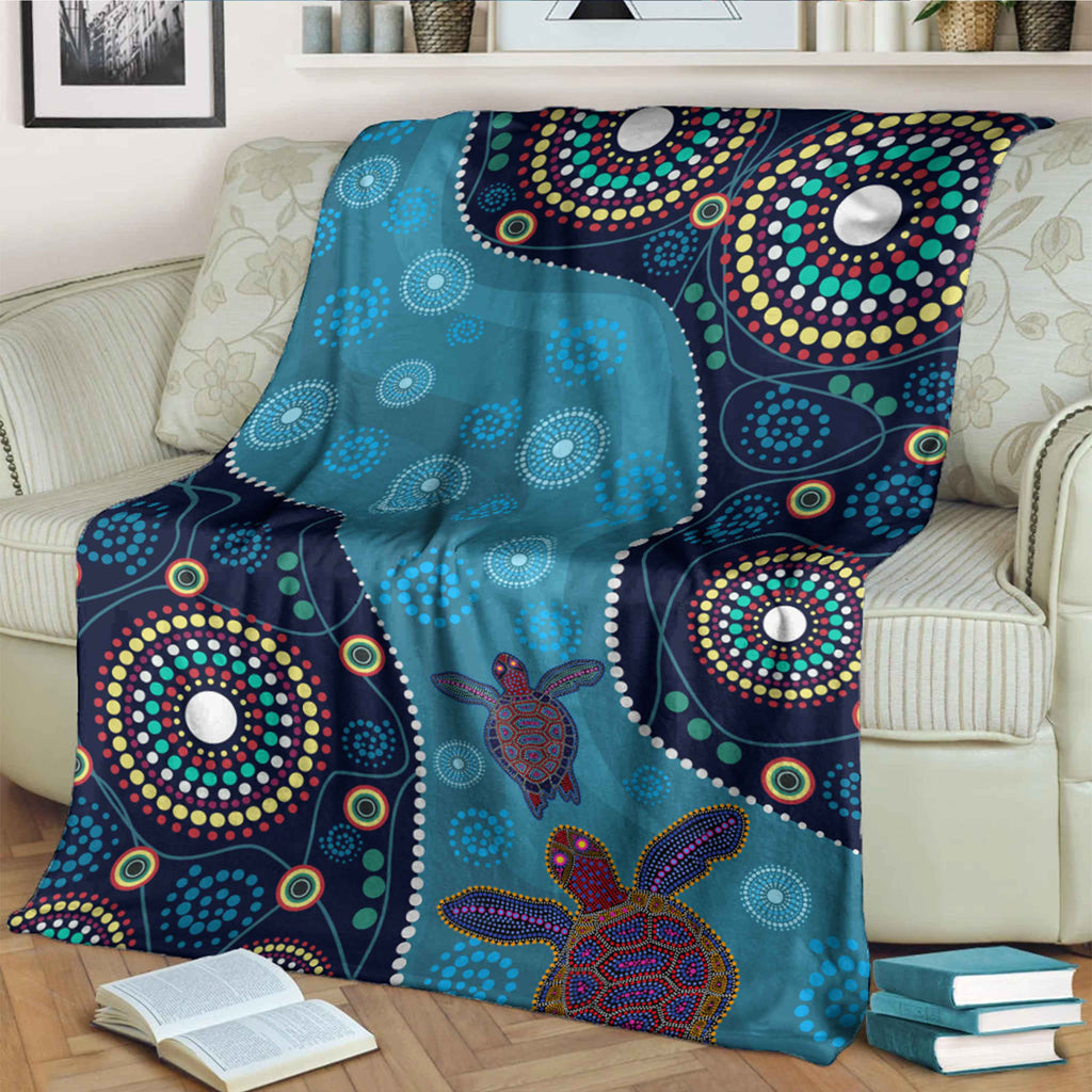 australia-aboriginal-inspired-blanket-aboriginal-inspired-dreaming-turtles-dot-art