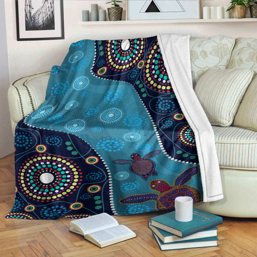 australia-aboriginal-inspired-blanket-aboriginal-inspired-dreaming-turtles-dot-art