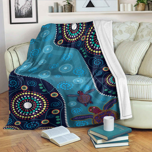 australia-aboriginal-inspired-blanket-aboriginal-inspired-dreaming-turtles-dot-art
