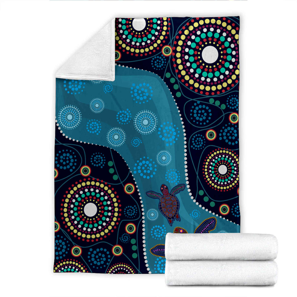 australia-aboriginal-inspired-blanket-aboriginal-inspired-dreaming-turtles-dot-art