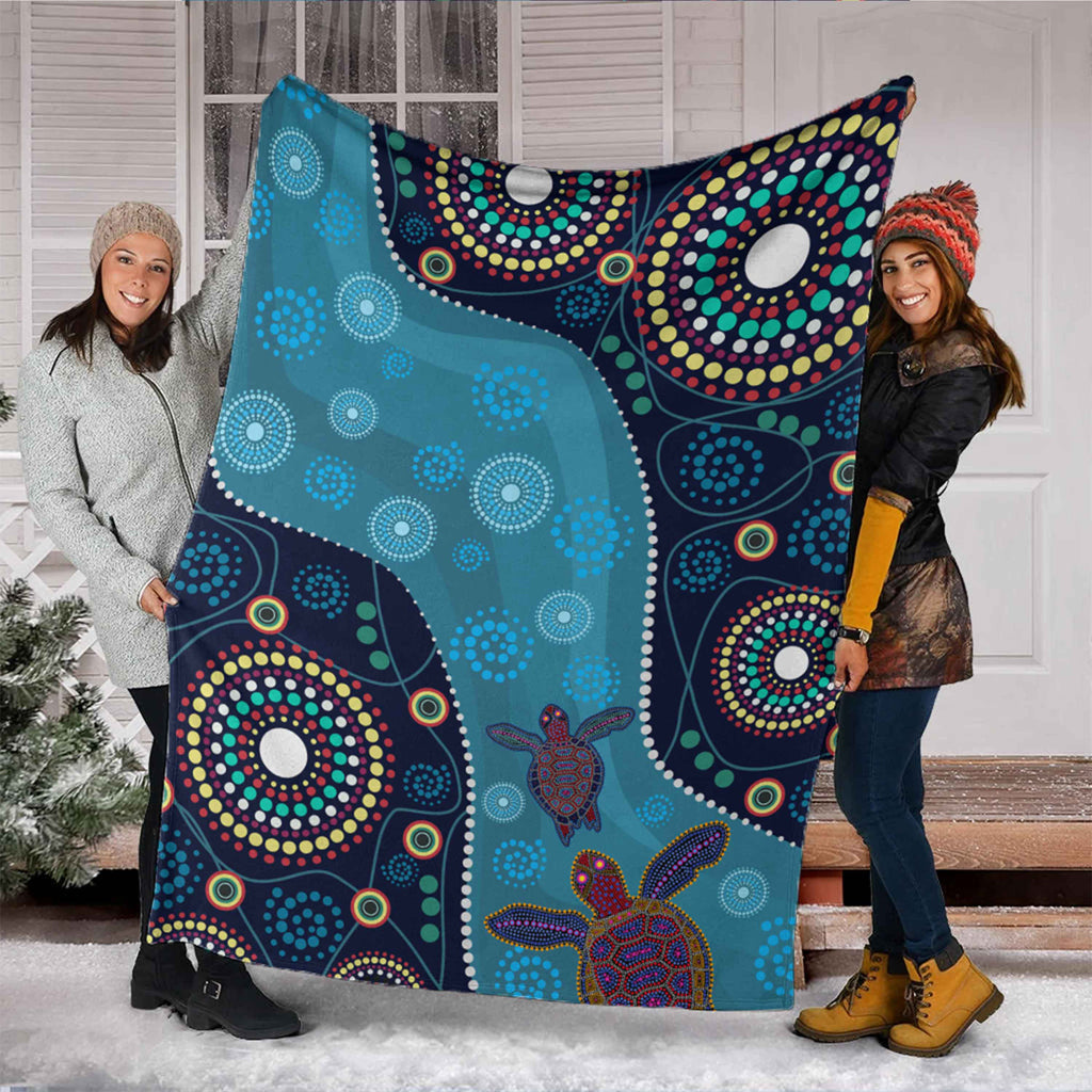 australia-aboriginal-inspired-blanket-aboriginal-inspired-dreaming-turtles-dot-art
