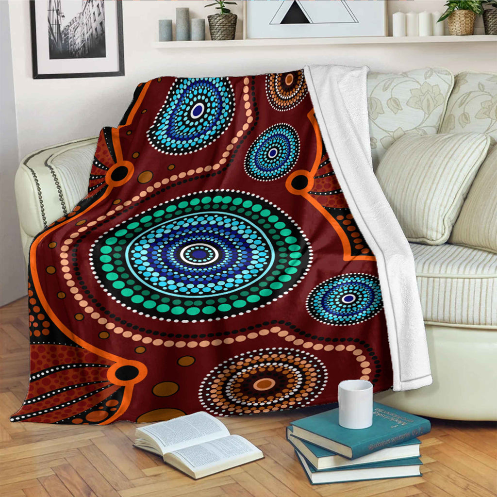 australia-aboriginal-inspired-blanket-aboriginal-style-of-indigenous-dot-art-painting