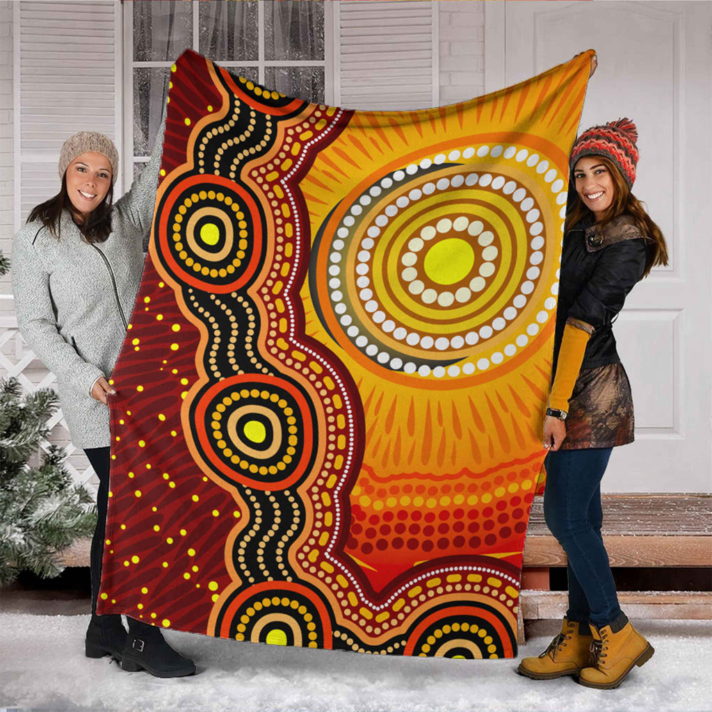 australia-aboriginal-inspired-blanket-aboriginal-style-of-sun-and-dot-art-background