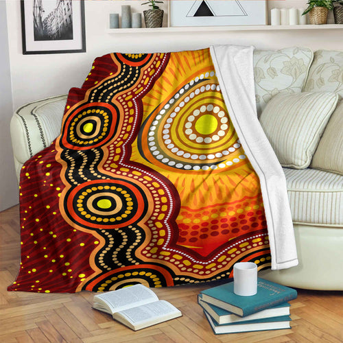 australia-aboriginal-inspired-blanket-aboriginal-style-of-sun-and-dot-art-background