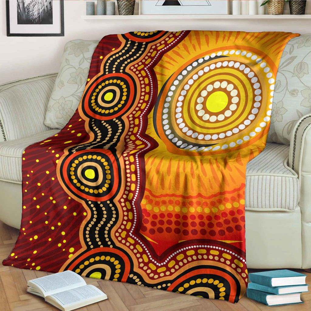australia-aboriginal-inspired-blanket-aboriginal-style-of-sun-and-dot-art-background