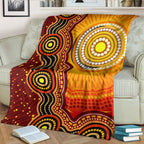 australia-aboriginal-inspired-blanket-aboriginal-style-of-sun-and-dot-art-background
