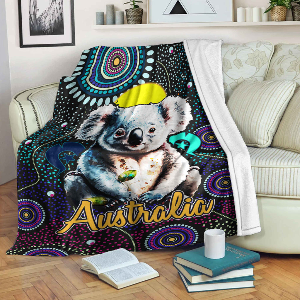 australia-aboriginal-inspired-blanket-australia-aboriginal-inspired-blanket-australian-koala-dot-art-background