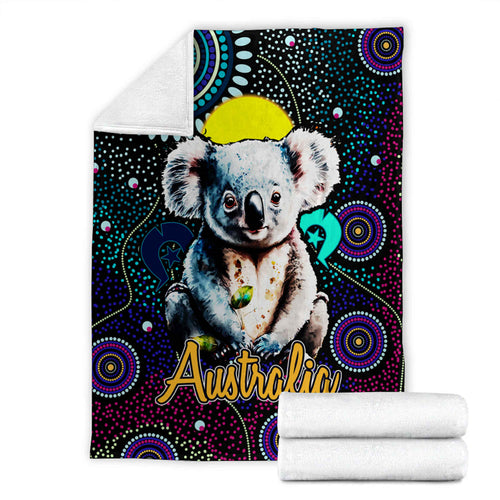 australia-aboriginal-inspired-blanket-australia-aboriginal-inspired-blanket-australian-koala-dot-art-background