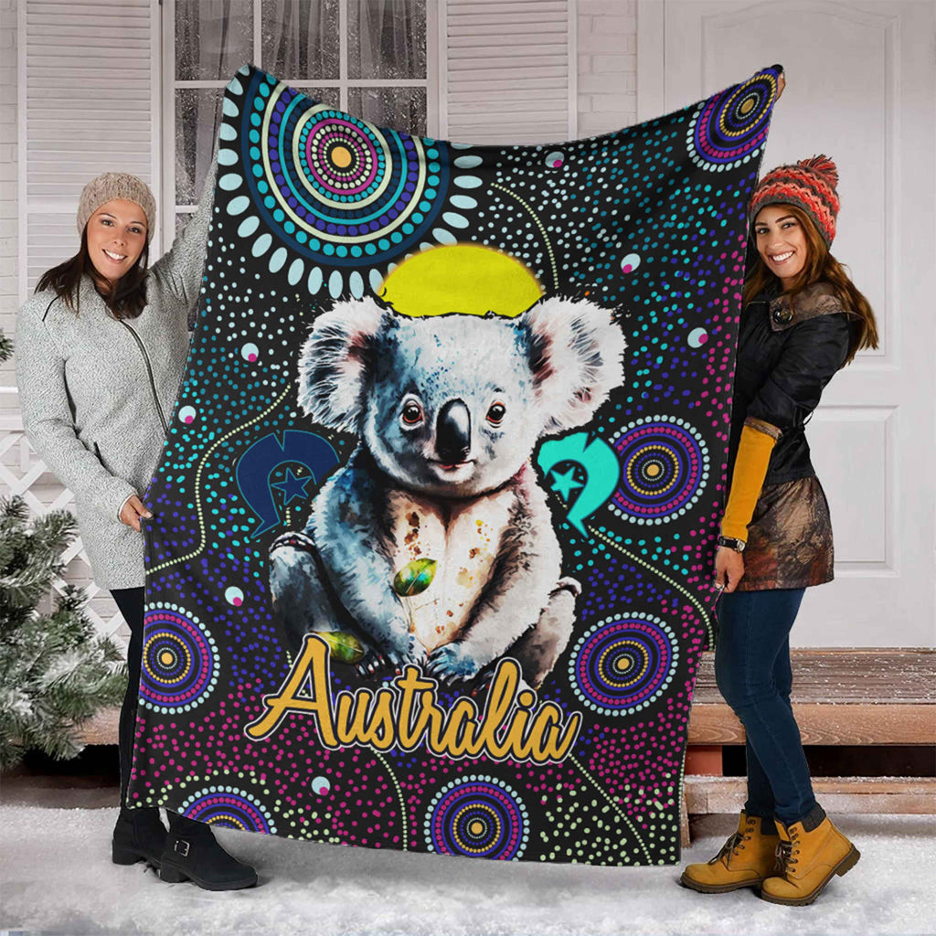 australia-aboriginal-inspired-blanket-australia-aboriginal-inspired-blanket-australian-koala-dot-art-background