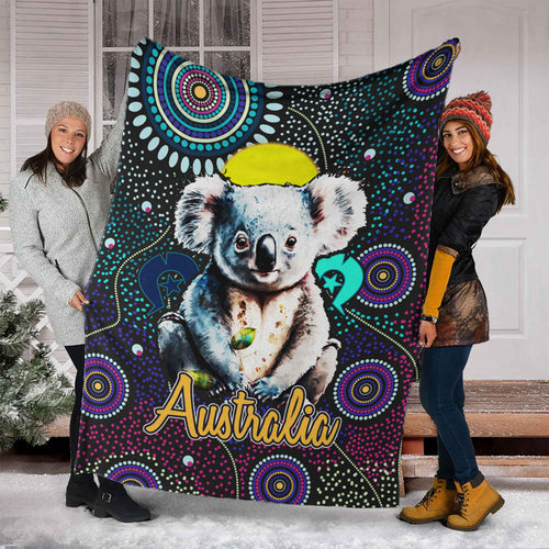 australia-aboriginal-inspired-blanket-australia-aboriginal-inspired-blanket-australian-koala-dot-art-background