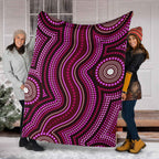 australia-aboriginal-inspired-blanket-dot-art-aboriginal-blue-background