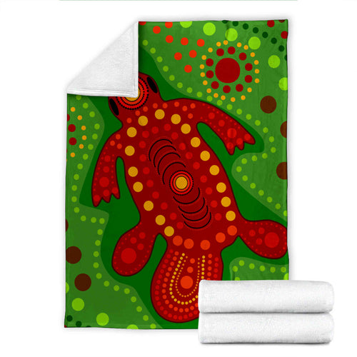 australia-aboriginal-inspired-blanket-platypus-in-aboriginal-style