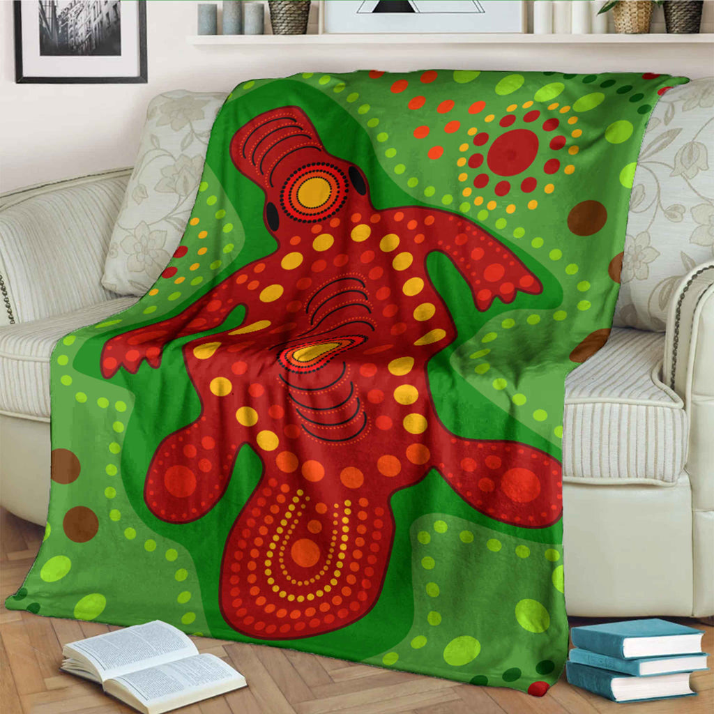 australia-aboriginal-inspired-blanket-platypus-in-aboriginal-style