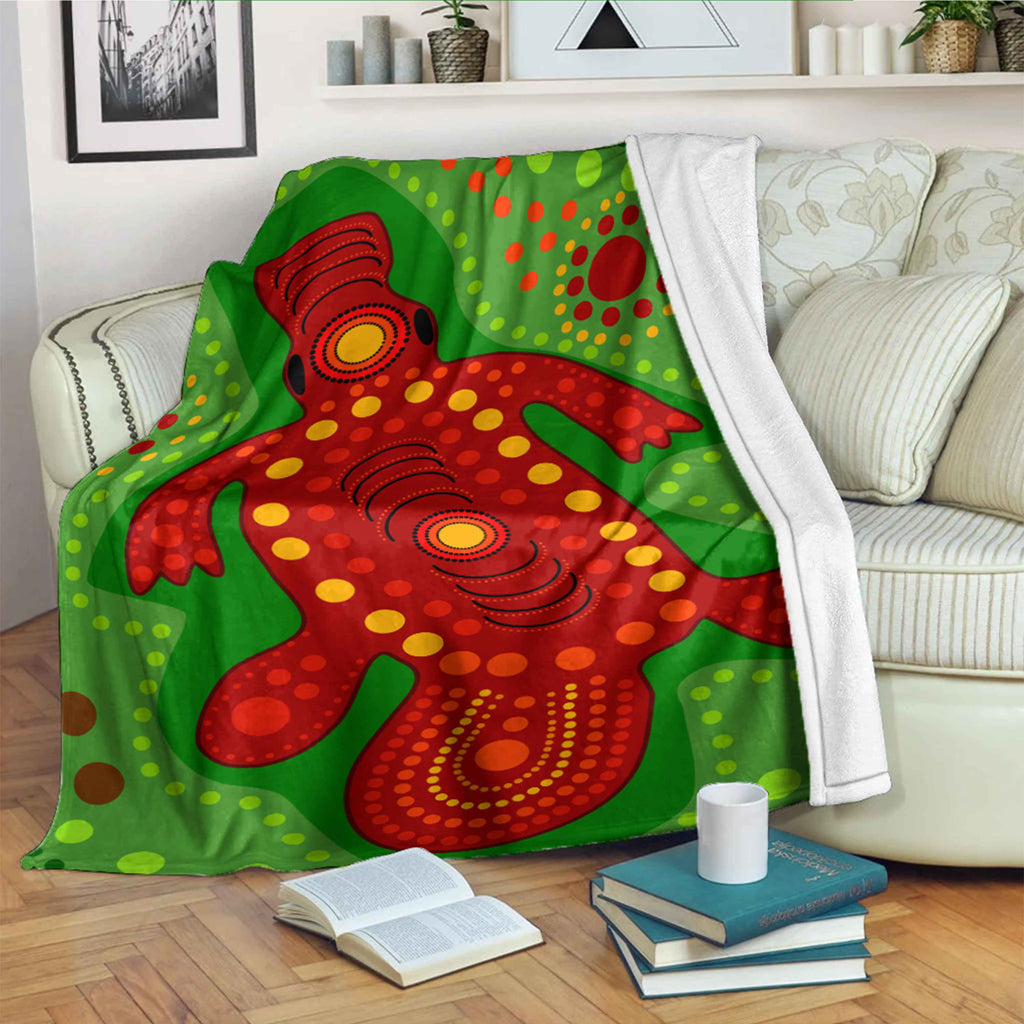 australia-aboriginal-inspired-blanket-platypus-in-aboriginal-style
