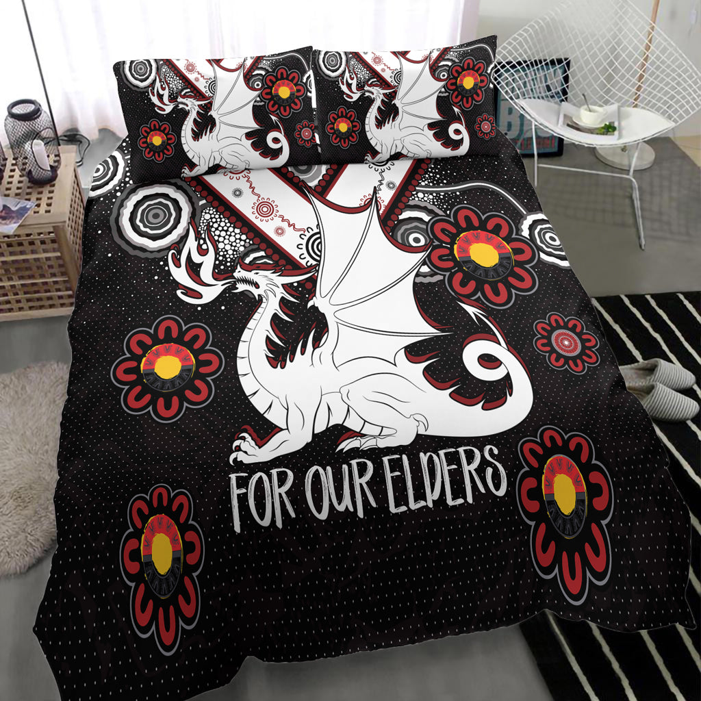 australia-illawarra-and-st-george-naidoc-bedding-set-custom-for-our-elders-boomerangs-bedding-set