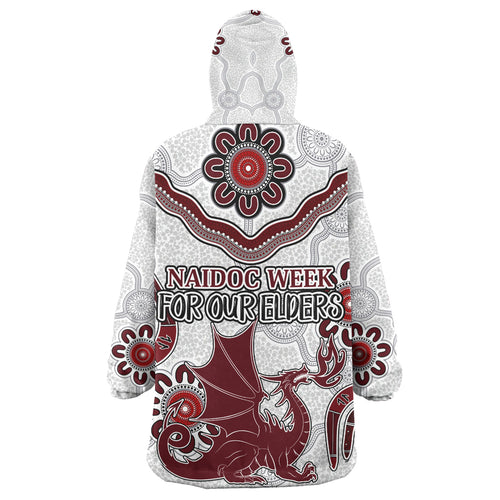 australia-illawarra-and-st-george-naidoc-wearable-blanket-hoodie-custom-for-our-elders-boomerangs-white-wearable-blanket-hoodie