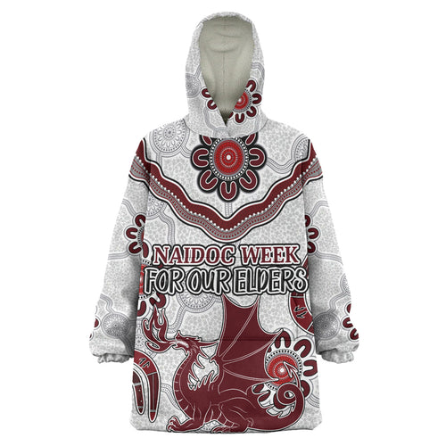 australia-illawarra-and-st-george-naidoc-wearable-blanket-hoodie-custom-for-our-elders-boomerangs-white-wearable-blanket-hoodie