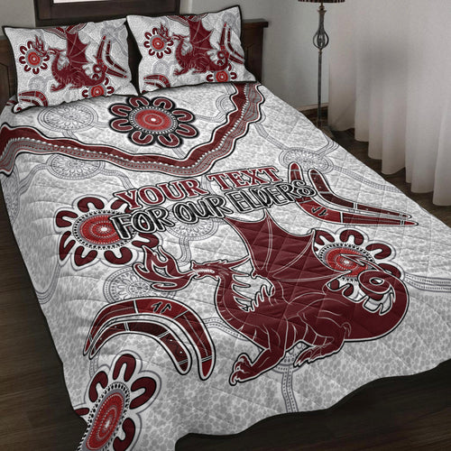 australia-illawarra-and-st-george-naidoc-quilt-bed-set-custom-for-our-elders-boomerangs-white-quilt-bed-set